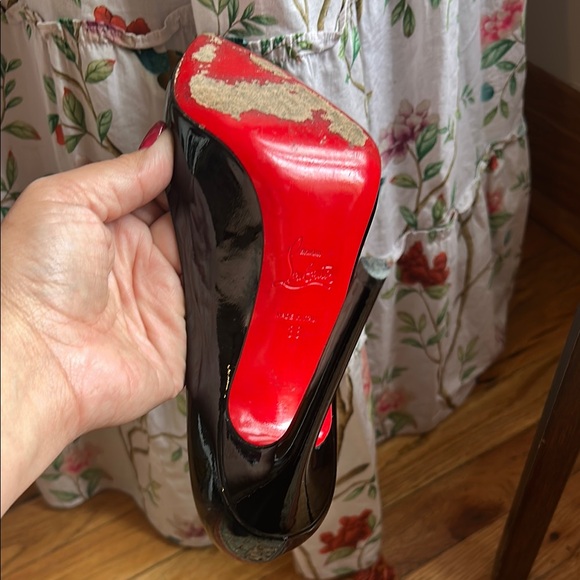 Christian Louboutin Black and Red Stiletto Heels - Picture 3 of 6